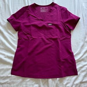 FIGS Catarina One-pocket Scrub Top- Dark Magenta limited edition color